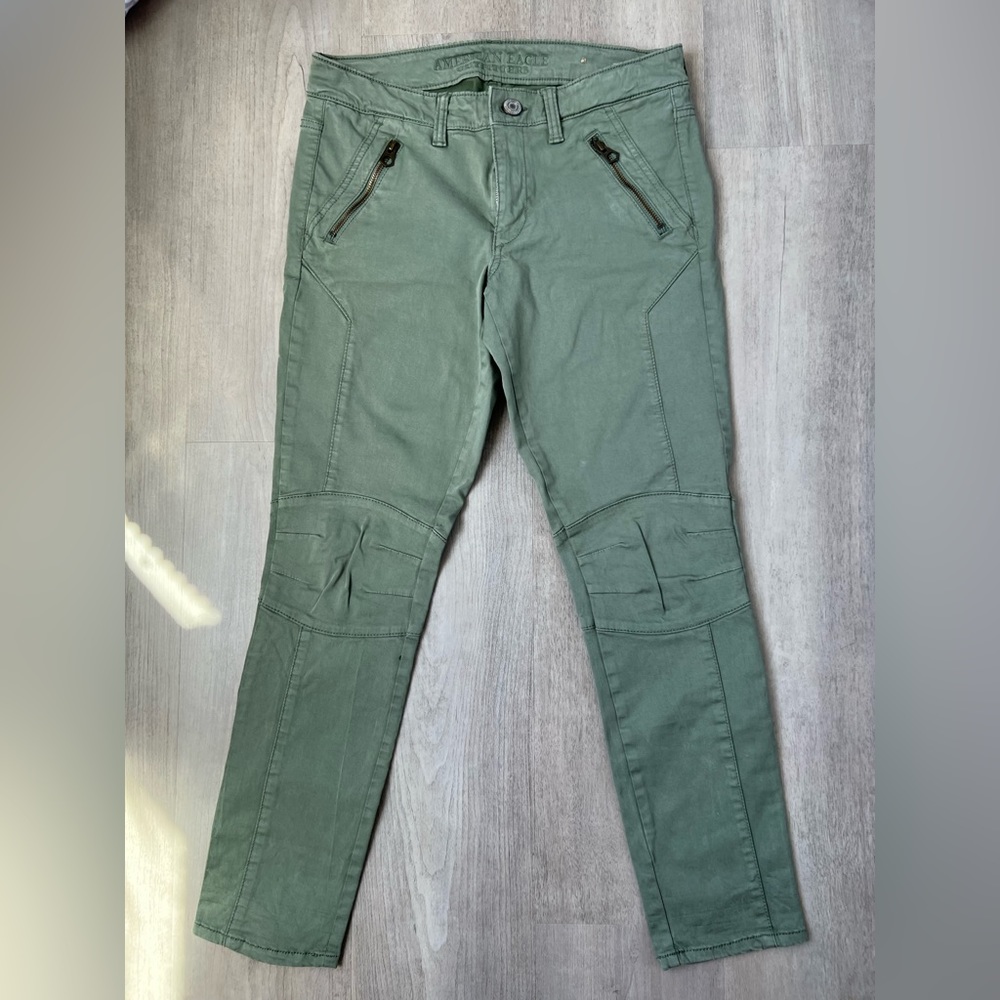 American Eagle - Moto Green Jegging - Size 6
